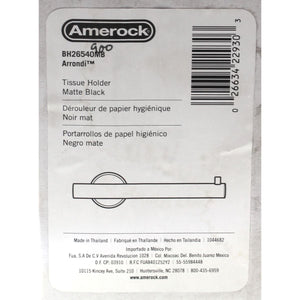Amerock Arrondi Bath Toilet Tissue Holder Single Post Matte Black BH26540MB