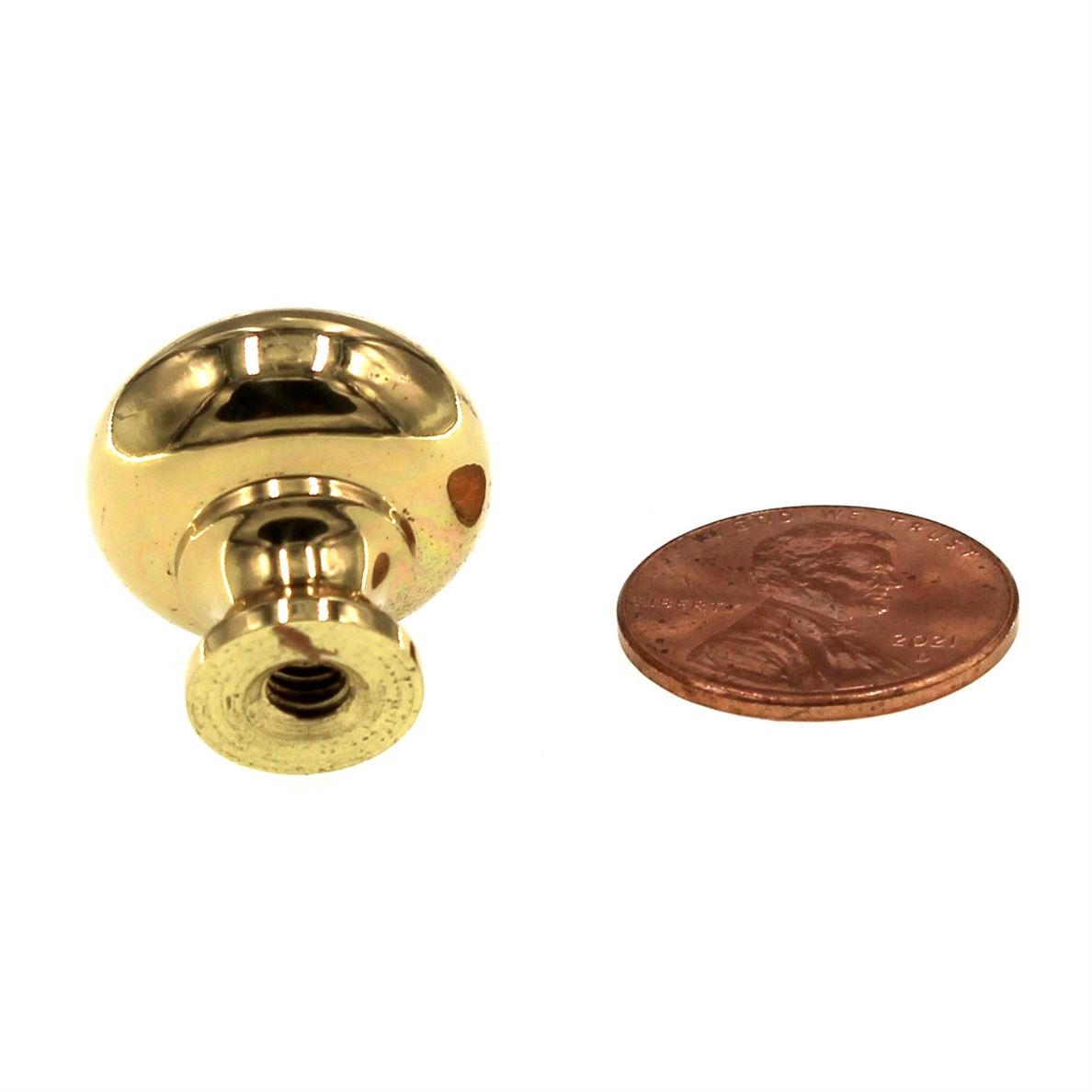 Hickory Hardware Solid Brass Polished Brass 3/4" Small Cabinet Knob BK10-03