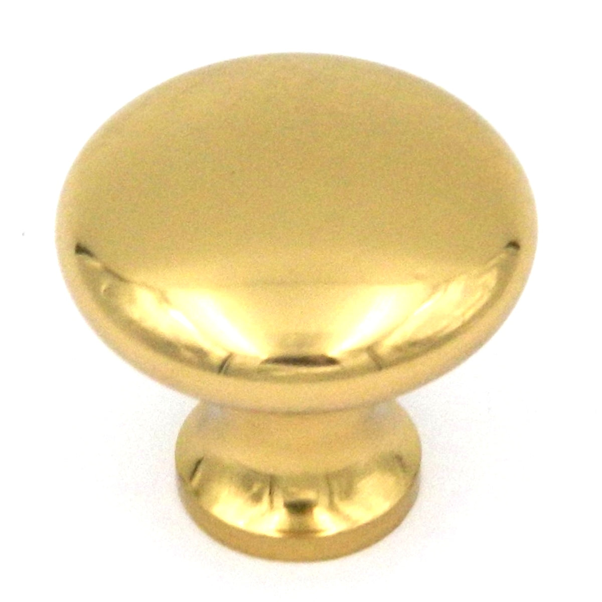 BK13-3 Polished Brass Solid Brass 1 1/4" Mushroom Cabinet Knob Pulls Keeler