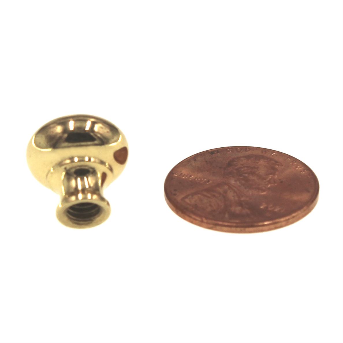 Hickory Hardware Solid Brass Polished Brass 1/2" Extra Small Cabinet Knob BK9-03