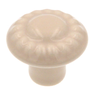 Amerock BP1321-A Perillas para gabinete tipo hongo de cerámica lavada color almendra de 1 3/8 "