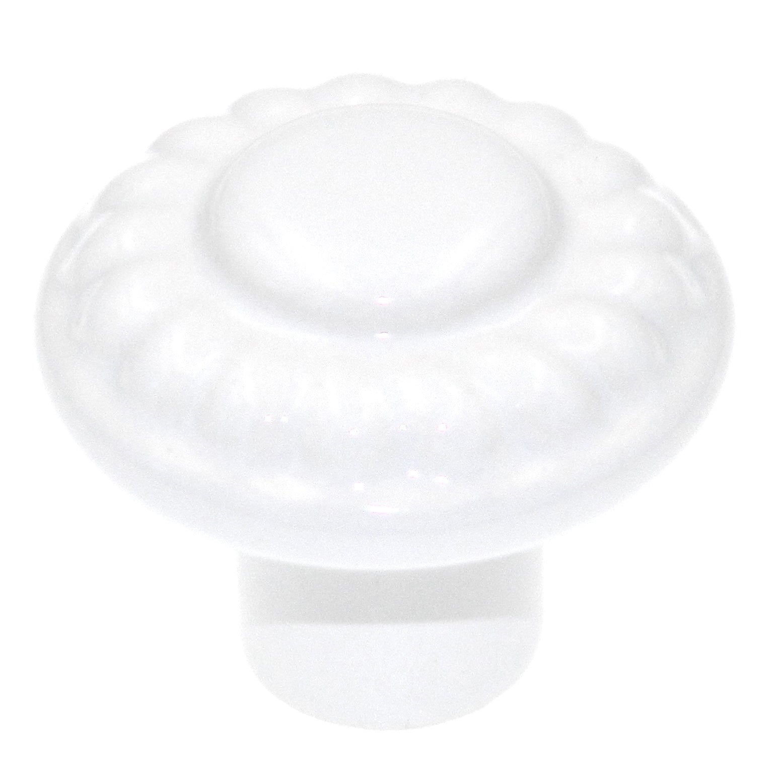 Amerock BP1321-W Perillas de gabinete tipo hongo de cerámica lavada de color blanco de 1 3/8 "
