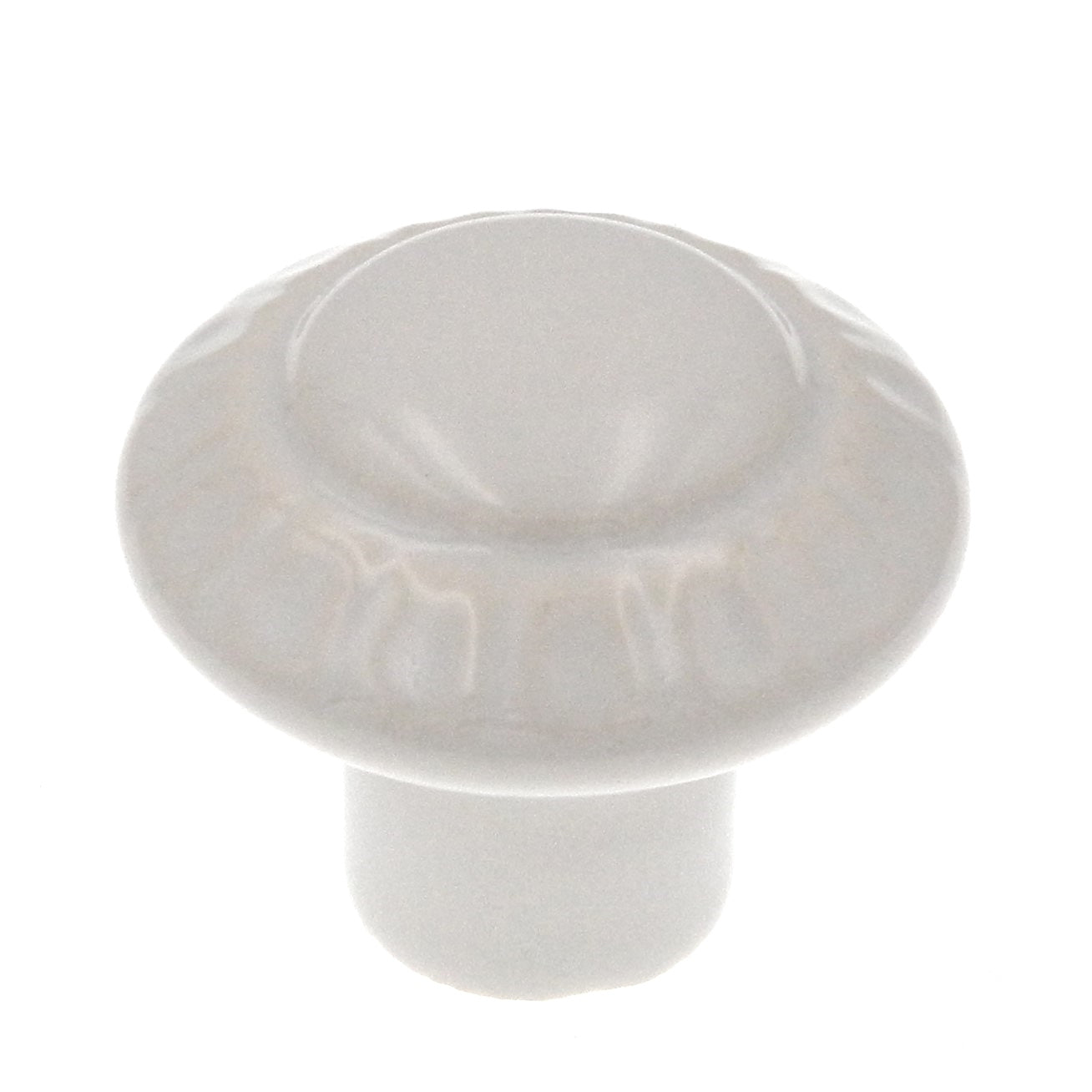 Amerock BP1322-W Perillas de gabinete tipo hongo de cerámica lavada de color blanco de 1 3/8 "