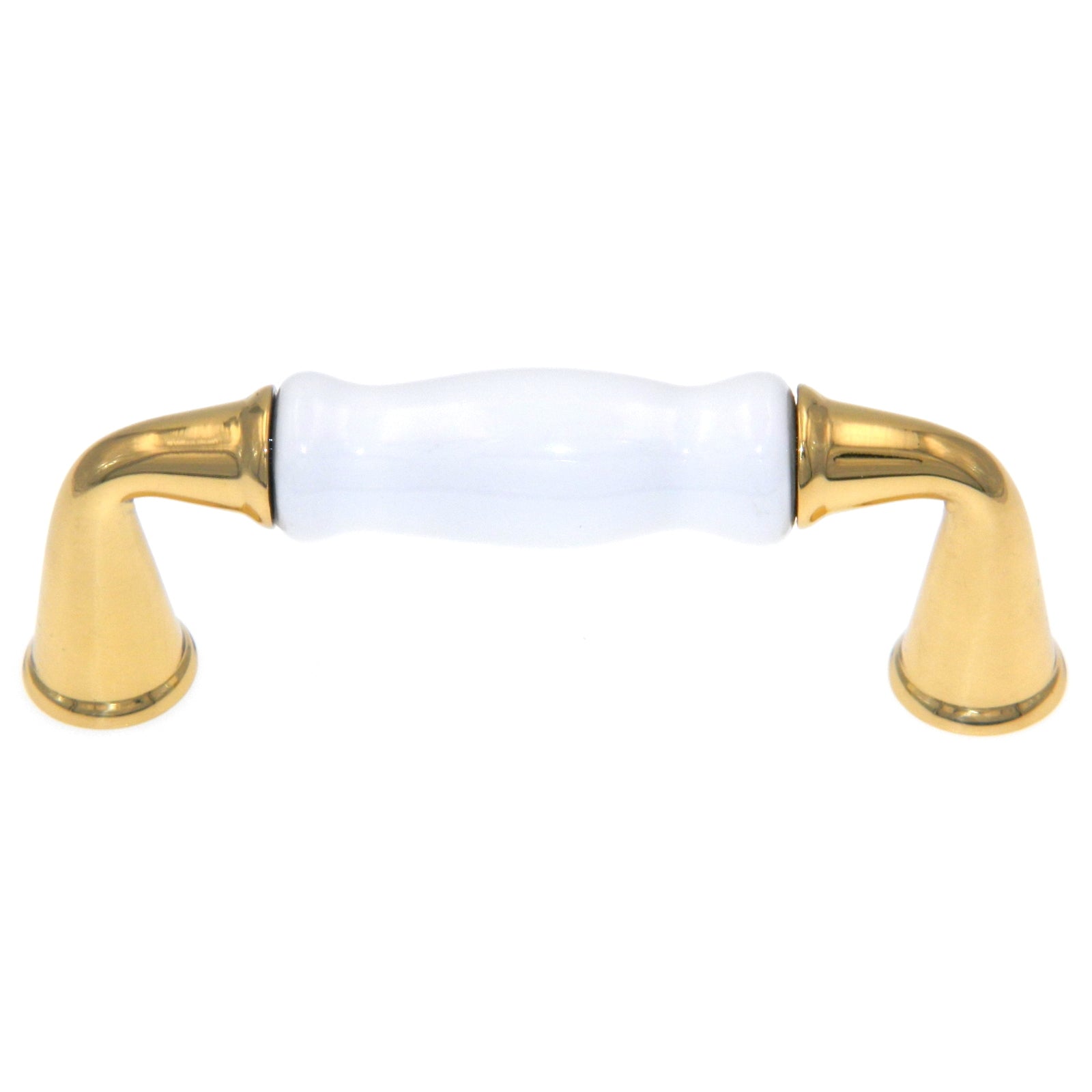 Amerock Allison Polished Brass White 3" Center to Center Cabinet Handle Pull BP142130A