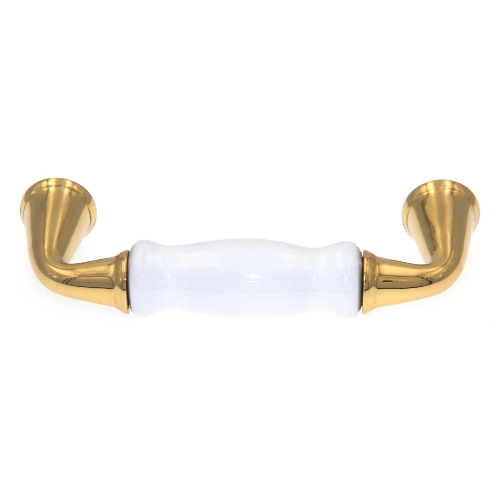 Amerock Allison Polished Brass White 3" Center to Center Cabinet Handle Pull BP142130A