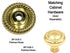 Amerock Hardware BP1426-3 Polished Brass 1" Decorative Cabinet Knob Pull