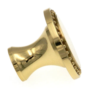 Amerock BP1441-3 Solid Polished Brass 1 1/4" Beaded Edge Cabinet Knob Pull 