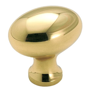 Amerock Allison 1 1/4" Polished Brass Solid Brass Oval Cabinet Knob Pull BP1443-3