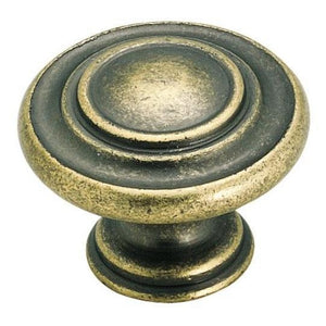 Amerock Inspirations BP1586-R2 Weathered Brass 1 3/8" Ringed Cabinet Knob Pull