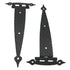 Pair Amerock Colonial Black 6 1/2" Strap Hinges Heart Spade Tip BP1600-CB