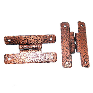 Pair Amerock Hammered Antique Copper 3/8" Offset "H" Hinges A1652-AC