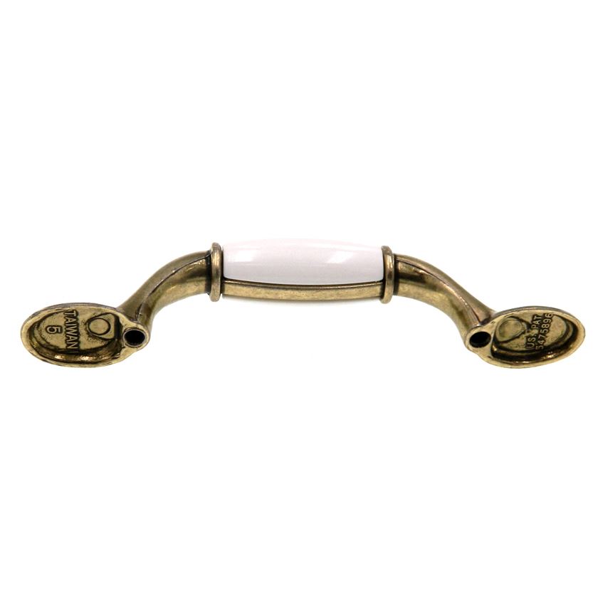 Amerock Allison Light Brass White 3" Ctr. Cabinet Arch Pull Handle BP1925-LBW