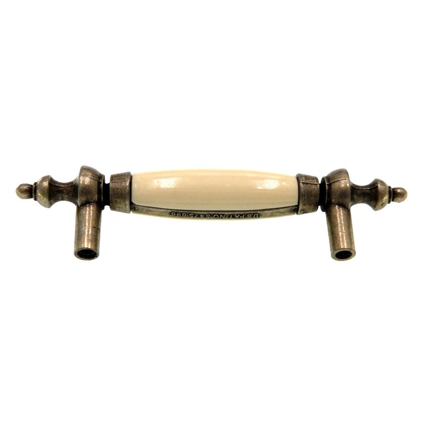 Amerock Light Brass Almond Ceramic Center 3" Ctr. Cabinet Bar Pull BP1926-LBA