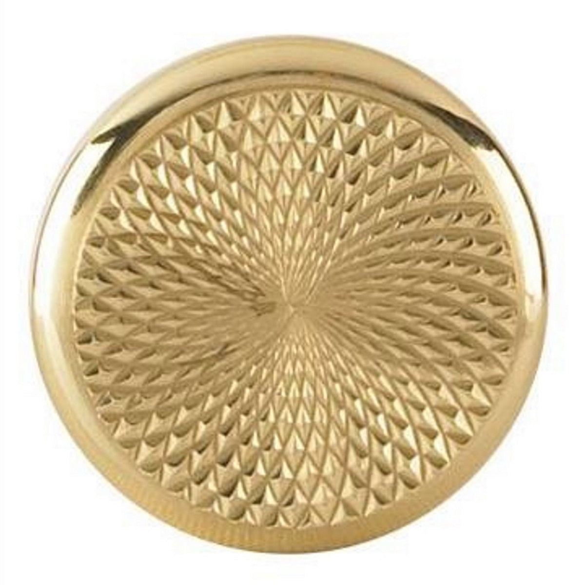 Amerock BP1956-BDC Polished Brass Cabinet Knob with Geometric-Textured Flat Top
