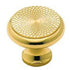 Amerock BP1956-BDC Polished Brass Cabinet Knob with Geometric-Textured Flat Top