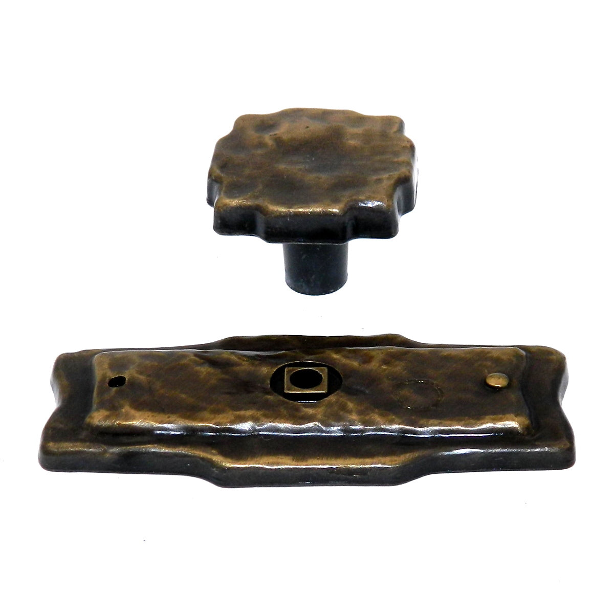 Amerock Pioneer Antique English Square Cabinet Knob with Backplate BP3437-AE