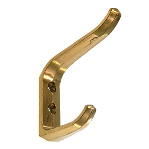 Amerock 2 1/2" Wall-Mounted Coat and Hat Double Hook Polished Brass BP2260-3