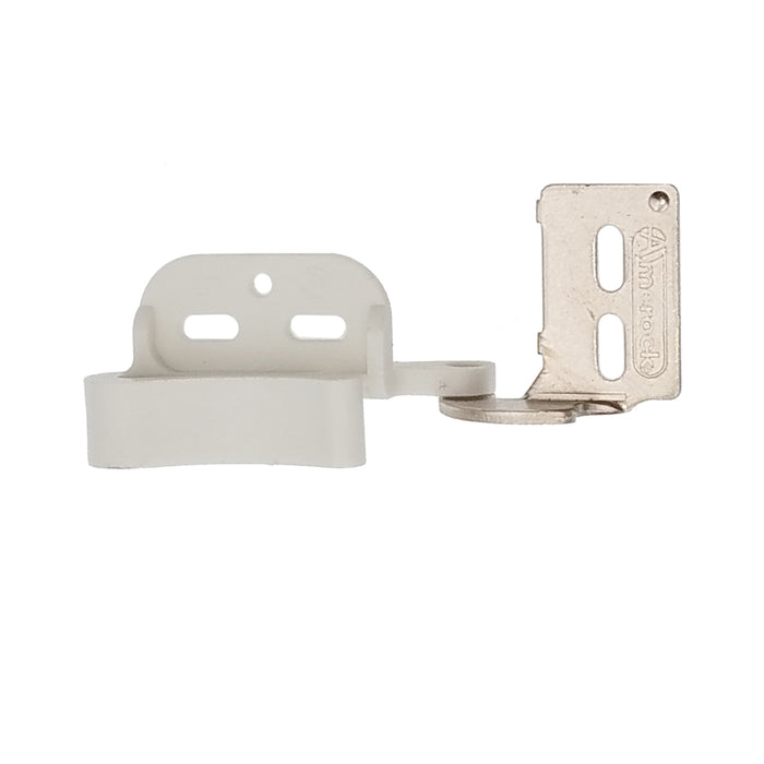 Amerock CM2605-14 Nickel and White 1/4" Overlay Concealed Self-Closing Cabinet Knife Hinge