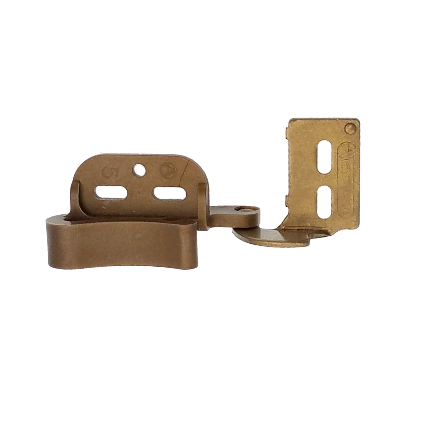 Par de bisagras para gabinete de cuchillos pivotantes ocultas superpuestas de latón bruñido Amerock BP2605-BB de 1/4"
