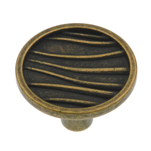 Amerock Playful Nature 1 1/2" Weathered Brass Disc Cabinet Knob Pull BP26111-R2