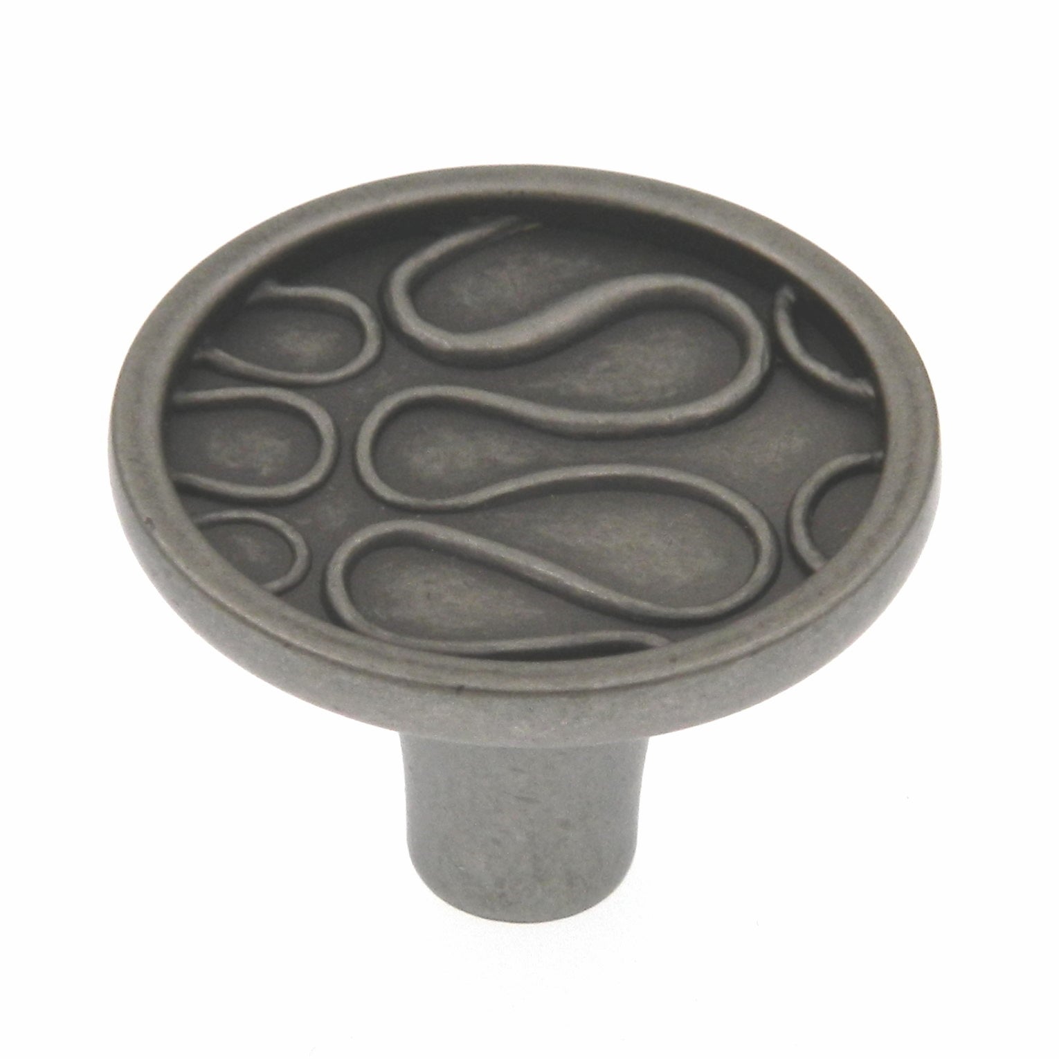 Amerock BP26113-WN Tirador de perilla para gabinete de níquel desgastado de 1 1/2 pulgadas, naturaleza juguetona