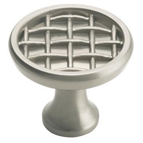 Amerock BP26125-G10 Patrones de tiradores de perilla de gabinete tejido de níquel satinado de 1 3/8"