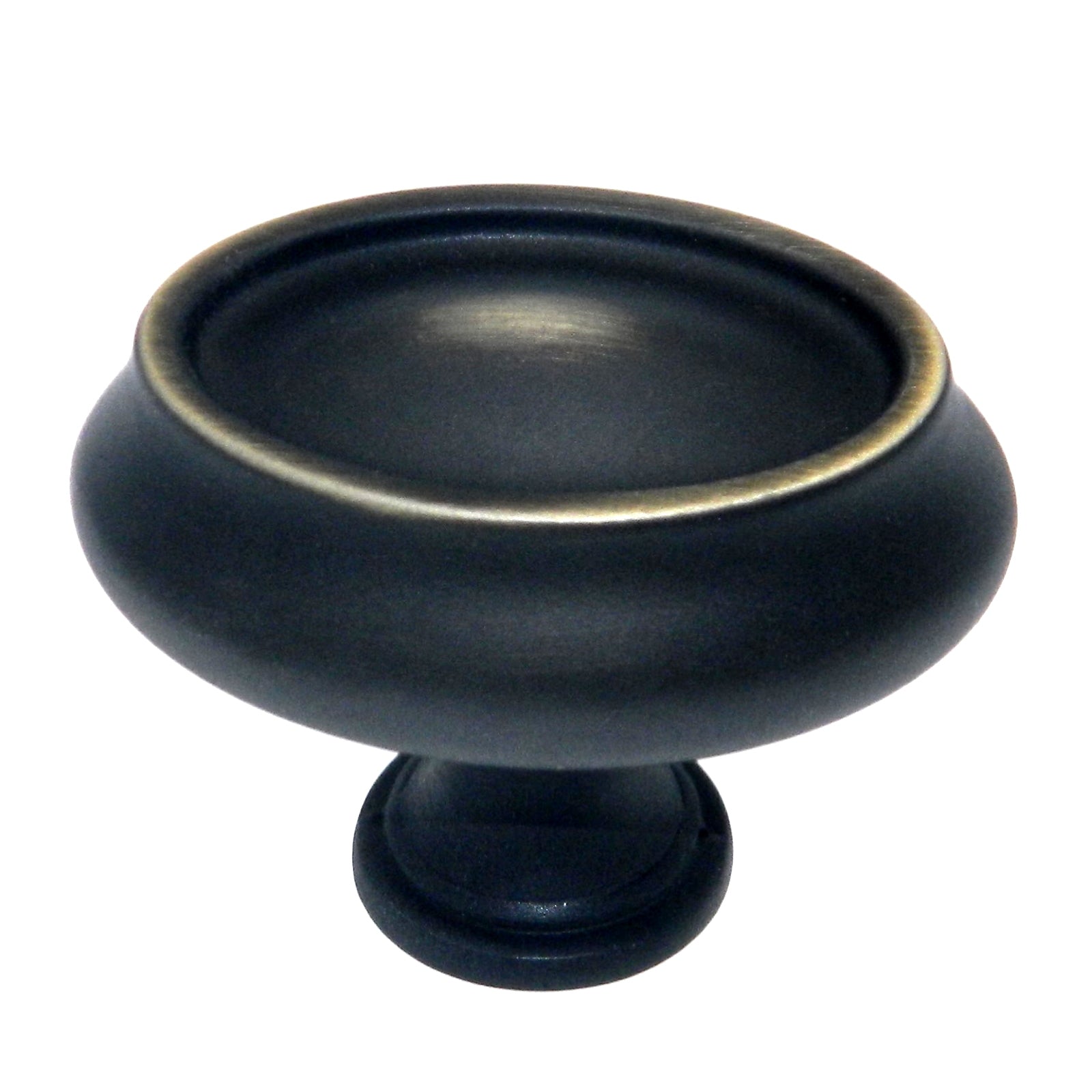 Amerock Manor BP261272RB - Perilla ovalada de latón macizo para gabinete, bronce romano, 1 1/2"