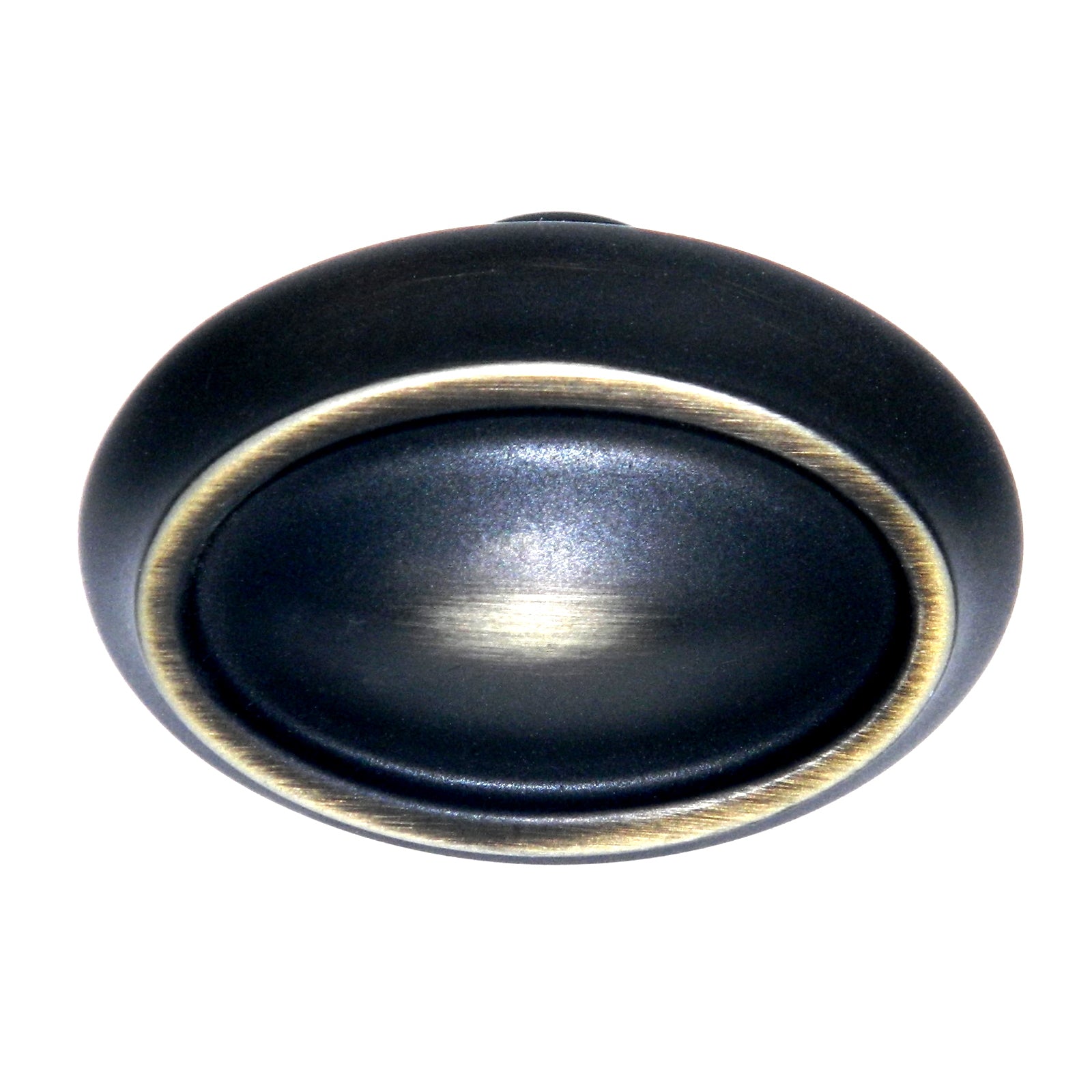 Amerock Manor BP261272RB - Perilla ovalada de latón macizo para gabinete, bronce romano, 1 1/2"