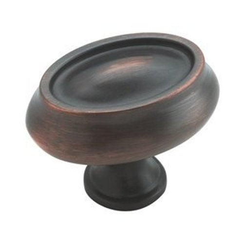 Amerock Manor BP26127-ORB - Pomo ovalado de bronce aceitado para gabinete (latón macizo, 1 1/2 pulgadas)