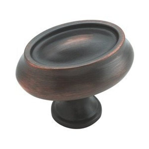 Amerock Manor Oil Rubbed Bronze Oval 1 1/2" Solid Brass Cabinet Knob BP26127-ORB