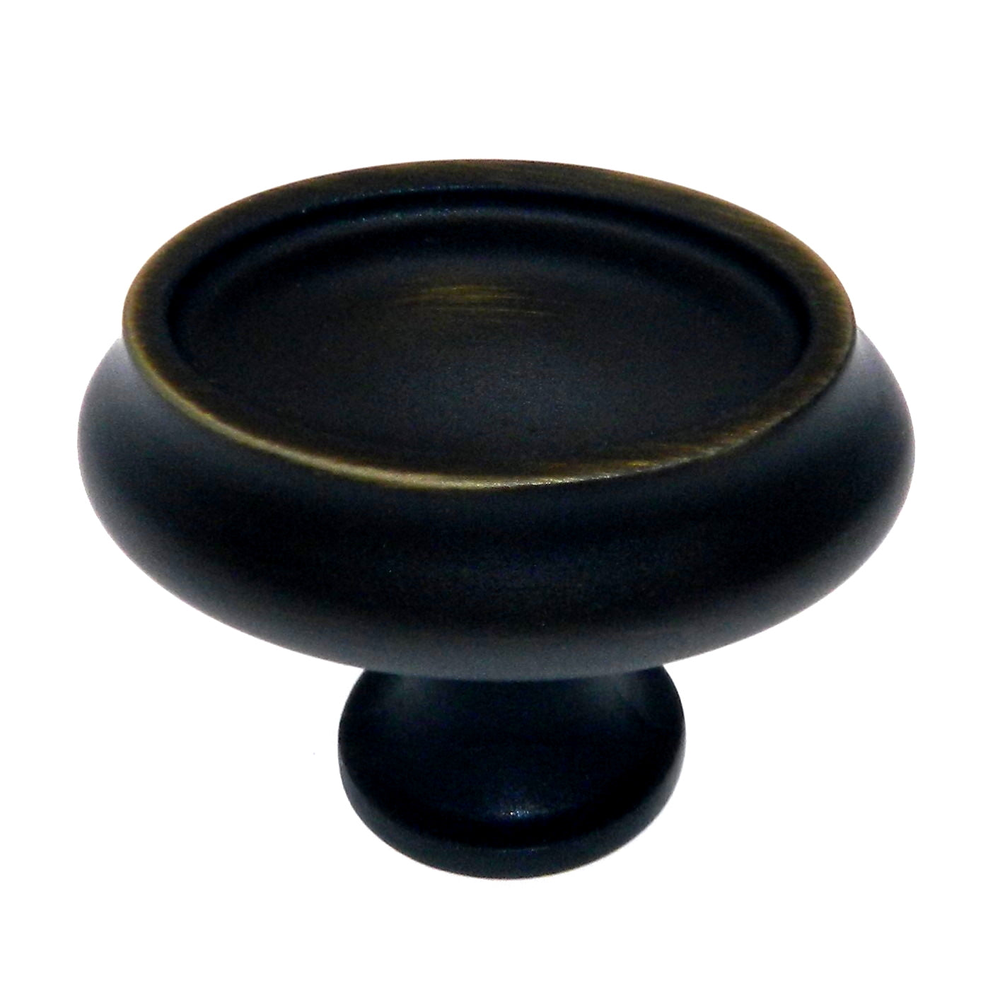 Amerock Manor BP26127RB - Perilla ovalada de latón macizo para gabinete, bronce romano, 1 1/2"