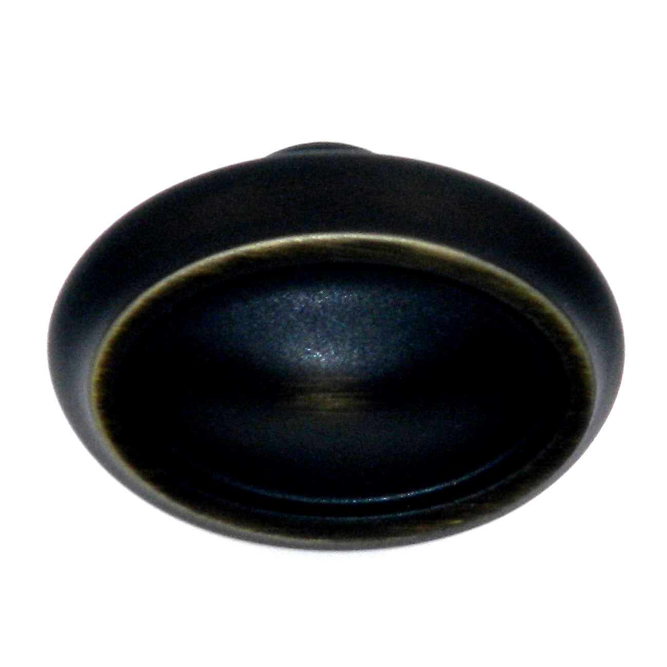 Amerock Manor BP26127RB - Perilla ovalada de latón macizo para gabinete, bronce romano, 1 1/2"