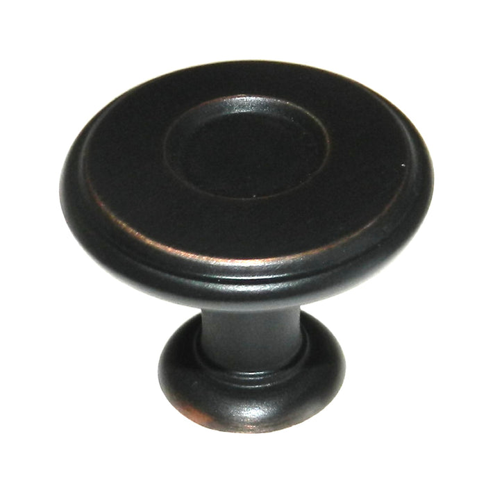 Amerock Porter 1 1/4" Oil-Rubbed Bronze Round Disc Cabinet Knob BP27026-ORB