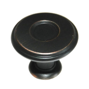 10 Pack Amerock Porter 1 1/4" Oil-Rubbed Bronze Round Disc Cabinet Knob BP27026-ORB
