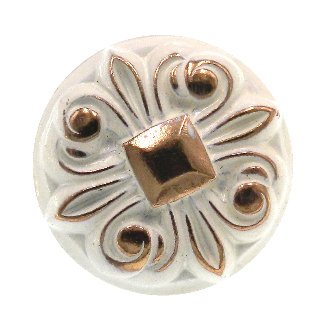 Vintage Amerock Bonaventure Regency White Gold 1-3/8" Cabinet Knob Pull BP273-RW