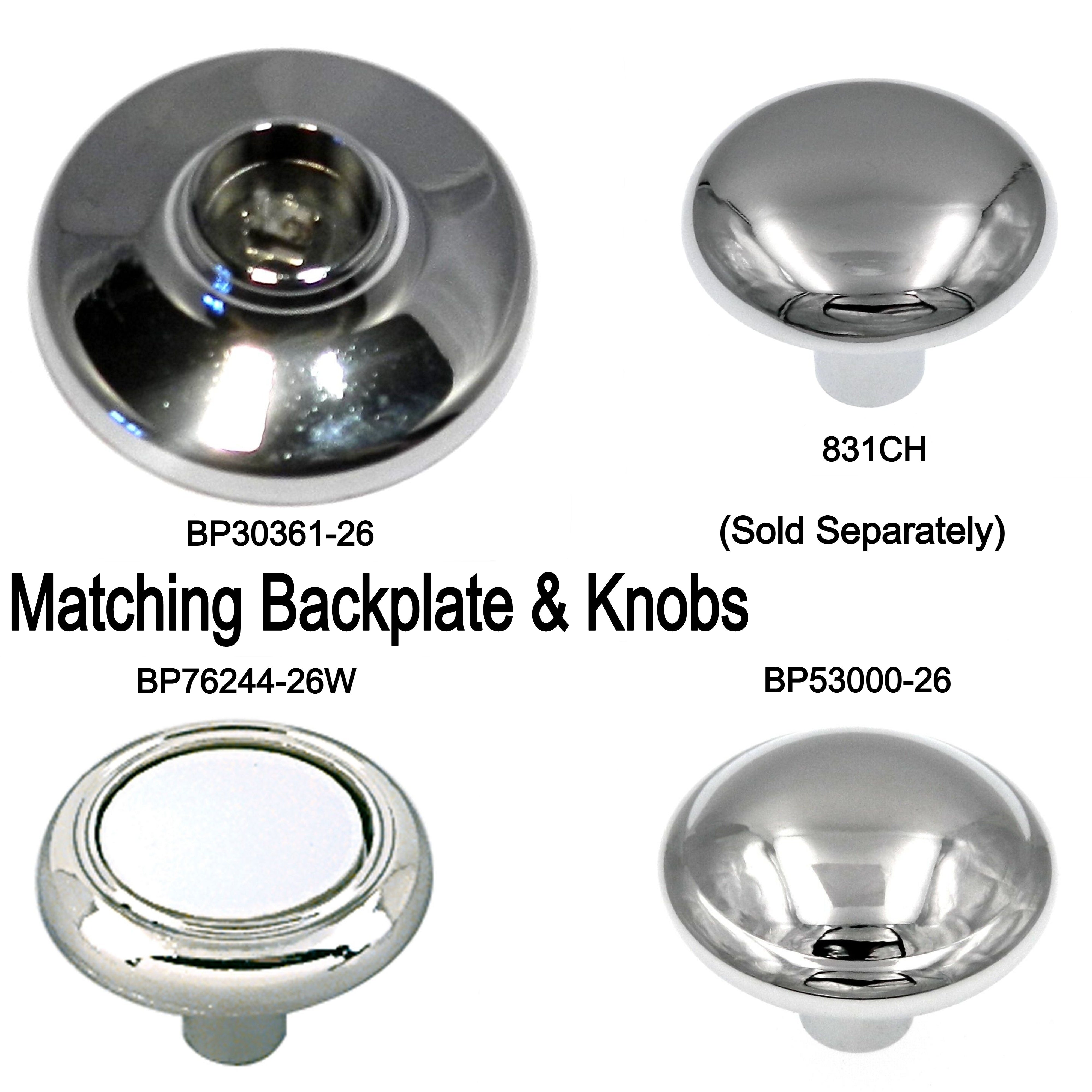 Amerock Allison 1 1/4" Polished Chrome Round Smooth Cabinet Knob 831CH