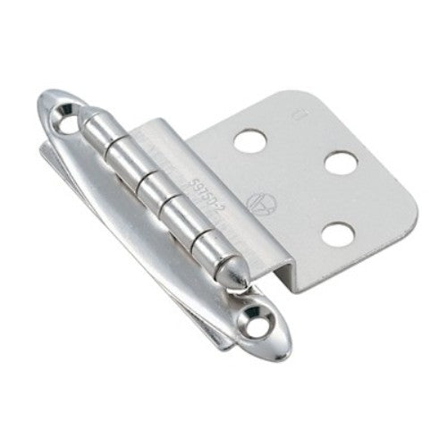 Pair of Amerock BP3417-26 Polished Chrome 3/8" Inset Face Mount Cabinet Hinges