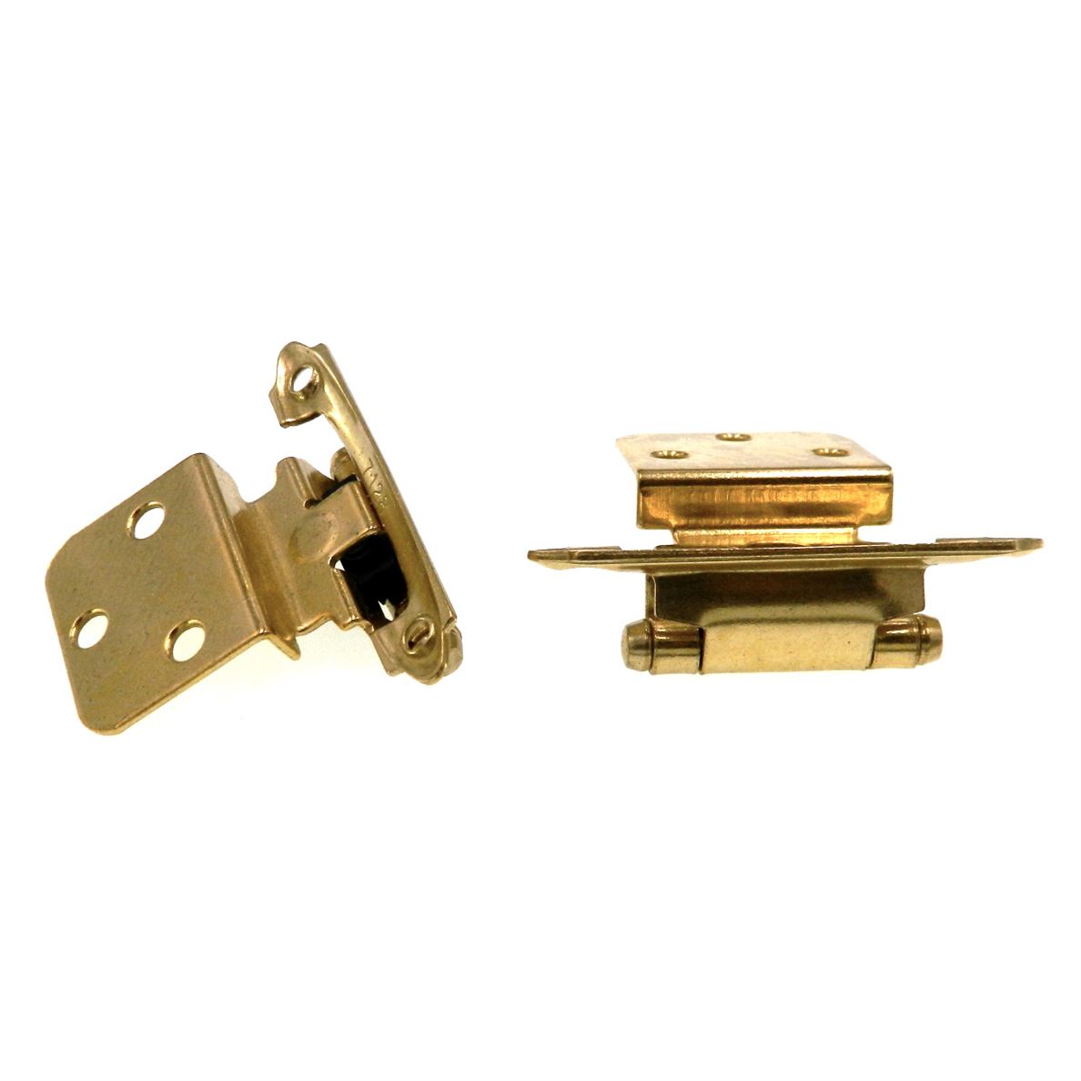 Pair of Amerock Polished Brass Self-Closing 3/8" Inset Cabinet Hinges BP3428-3
