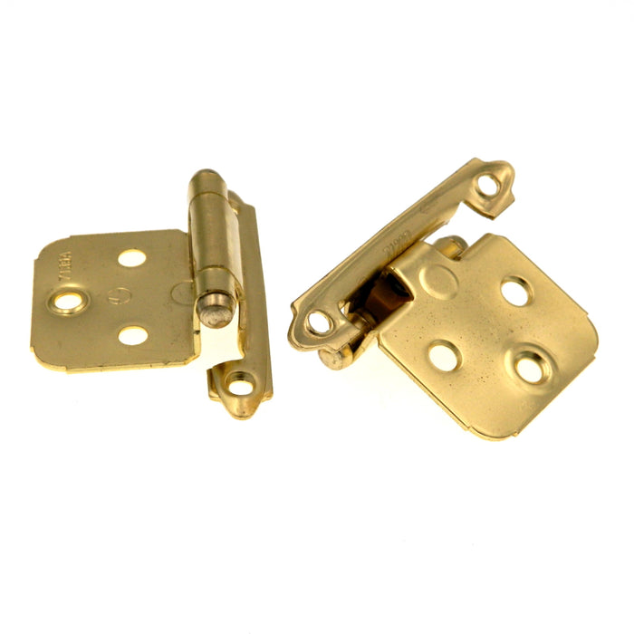 Pair of Amerock BP3429-3 Polished Brass Face Mount Self-Closing Hinges