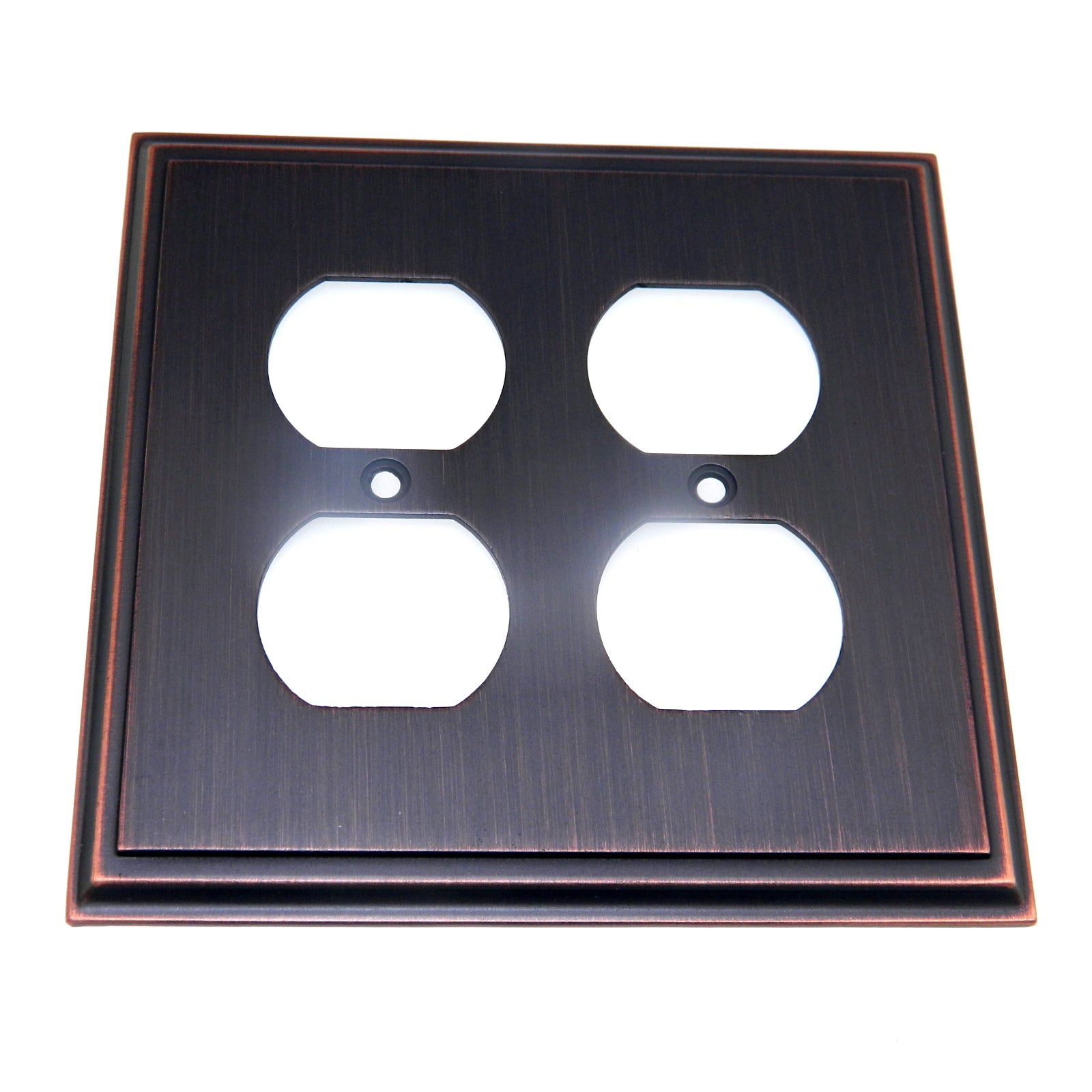 Amerock Mullholland Oil-Rubbed Bronze 4 Plug Outlet Wall Plate BP36523ORB
