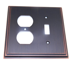 Amerock Mullholland Bronze 1 Toggle 2 Plug Outlet Wall Plate BP36524ORB