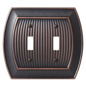 Amerock Sea Grass Oil-Rubbed Bronze 2 Toggle Switch Wall Plate BP36529ORB