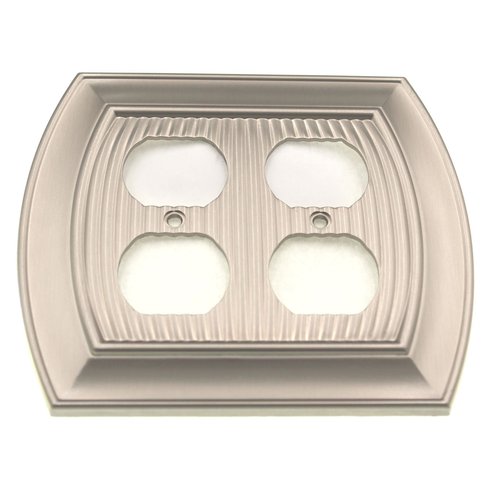 Amerock Sea Grass Satin Nickel 2 Receptacle Outlet Wall Plate BP36537G10
