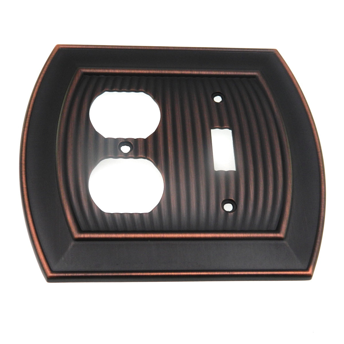 Amerock Sea Grass Oil-Rubbed Bronze 1 Toggle 2 Plug Outlet Wall Plate BP36538ORB