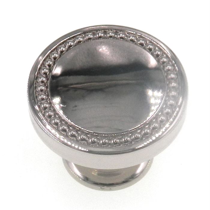 Amerock Carolyne Polished Nickel 1 3/8" Round Beaded Edge Cabinet Knob BP36580PN