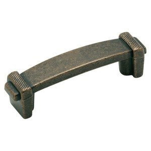 Amerock BP4426-R3 Rustic Brass 3"cc Etched Cabinet Bar Pull Forgings