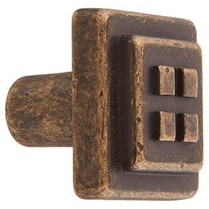 Amerock Forgings Weathered Brass 1 1/8 inch Square Cabinet Knob BP4454R2