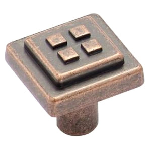 Amerock Forgings 1 1/8" Weathered Copper Square Cabinet Knob BP4454-WC