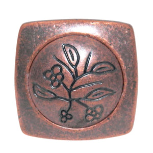 Amerock Vineyard Weathered Copper 1 1/8" Square Cabinet Pull Knob BP4475WC
