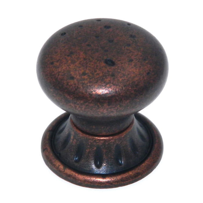 Amerock Ambrosia Rustic Bronze Round Cabinet Pull Knob with Backplate BP4485RBZ